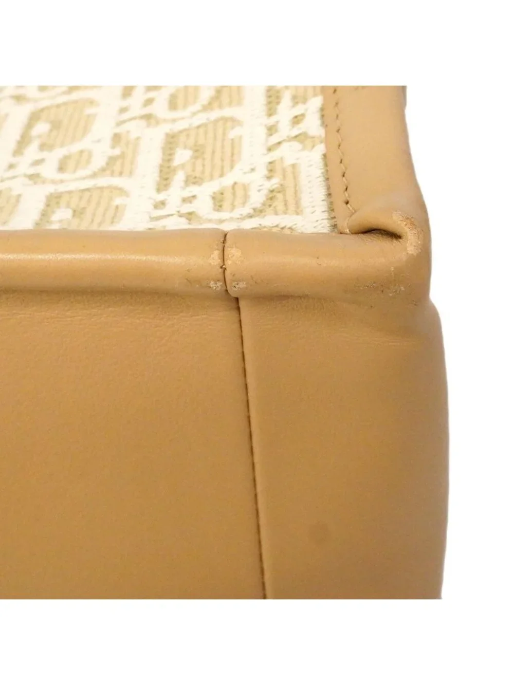 Dior Tote Oblique Book Canvas Leather Beige Gold 2-Way